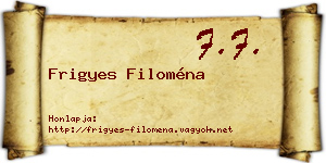 Frigyes Filoména névjegykártya
