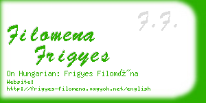 filomena frigyes business card